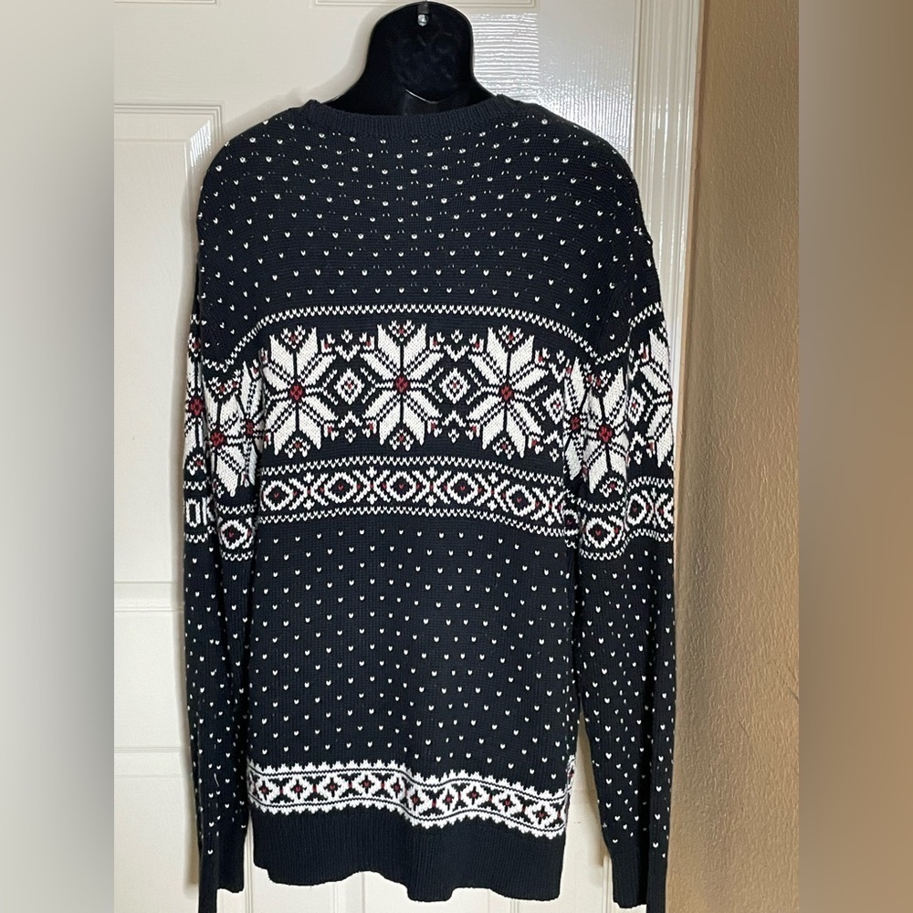 Polo by Ralph Lauren Mens Black Fair Isle Crew Neck Sweater - Picture 2 of 9
